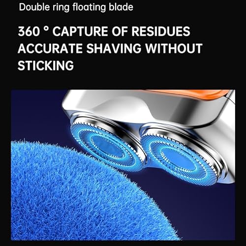 MINI Men's Electric Shaver, Digital Display for Car Use, Wireless Charging, Long Battery Life, Wet/Dry Shaving, Portable Shaver, Light Orange