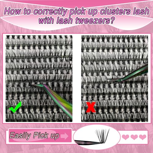 Lash Clusters 3D Multilayered DIY Cluster Eyelash Extensions 144pcs D Curl 12-18mm Mix Individual Lashes Cluster (D Natural 12-18mm-D)