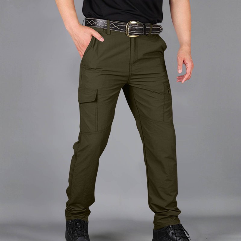 Men's Waterproof Cargo Work Pants with Pockets - Heavy Duty Outdoor Trousers