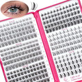 Lash Clusters Kit Manga Lash Clusters D Curl Lashes Clusters Anime Lashes Ultra-Thin Invisible Band 0.05mm Eyelash Extension Kit DIY at Home