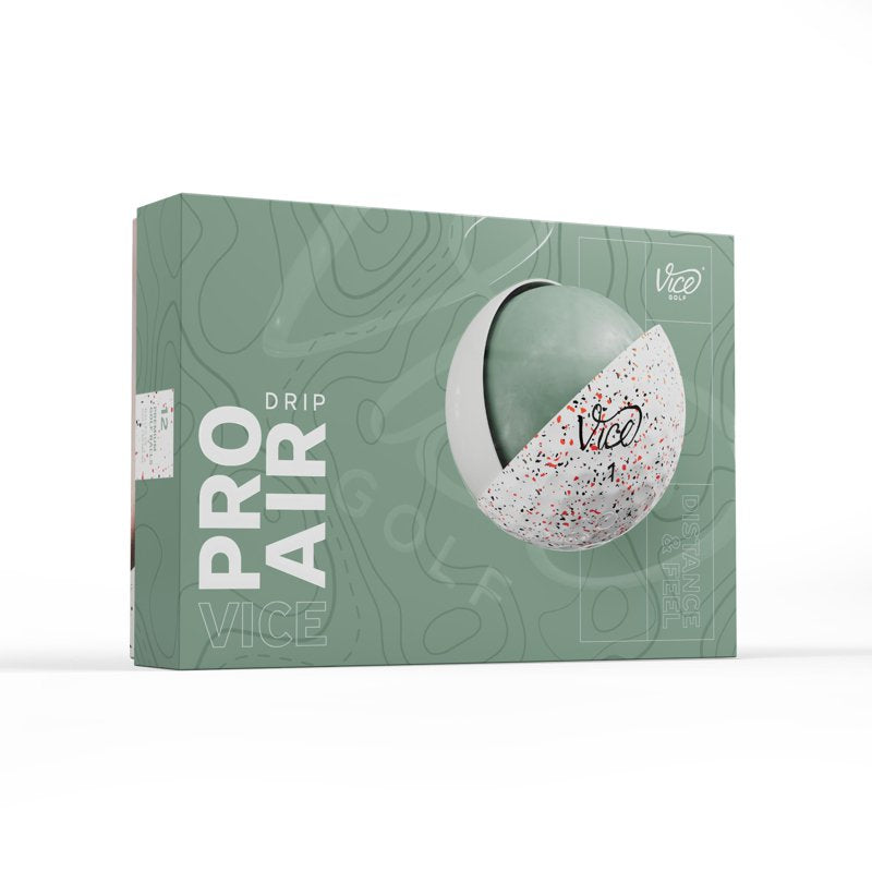 (4 Pack) Vice Pro Air Golf Balls 2025 - Drip Red/Black - 12pk