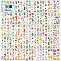 Partywind 100 Sheets (1150 Styles) Temporary Tattoos for Kids Goodie Bag Stuffers, Fake Tattoo Stickers for Boys and Girls Party Favors Supplies, Cute Birthday Prizes for Kids Back to School