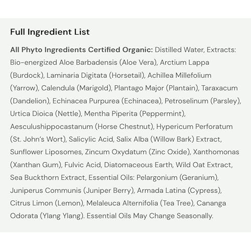 Oil Control Formula, 2oz ? Clarifying Serum with Willow Bark, Zinc Oxide & Burdock Root ? Organic, Vegan ? Fights Breakouts & Balances Oily Skin