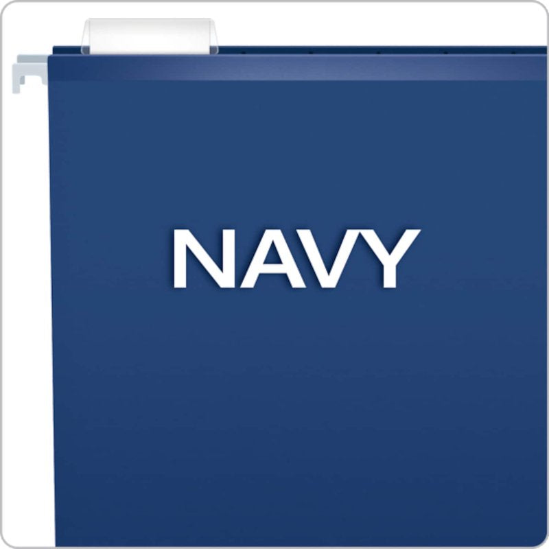 Reinforced Hanging File Folders Navy Letter Size 25-Pack with Tabs