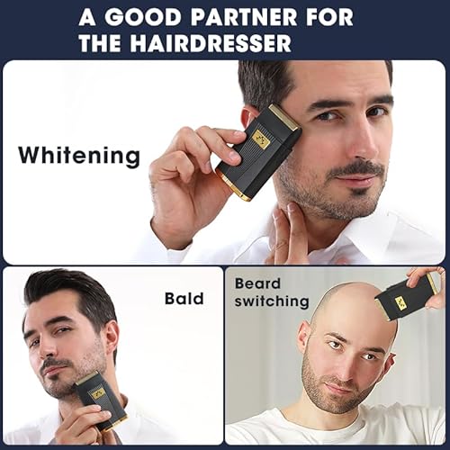 Roziapro Double Metal Foil Shaver Waterproof Close Shave Electric Razor Portable Beard Foil Shaver for Men, Gifts for Men (Gold)