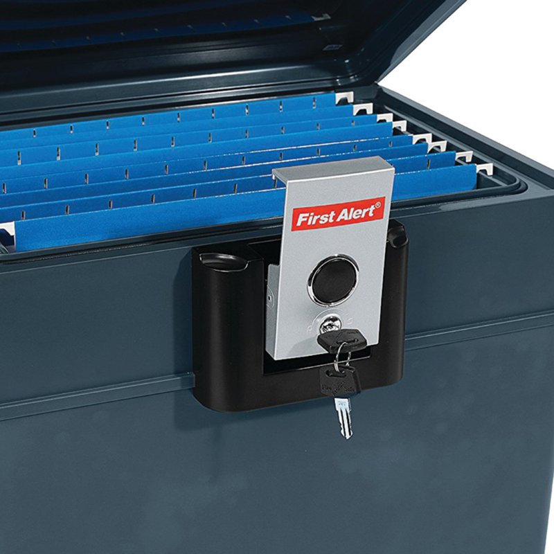 Water and Fireproof File Chest with Key Lock, 0.62 Cu Ft Safe for Documents and Electronics