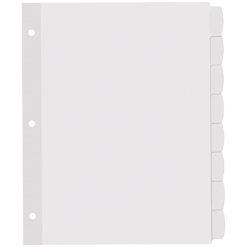 8-Tab Printable Document Dividers Set with Large and Standard Labels - White