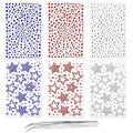 6 Sheets Rhinestone Sticker Self Adhesive Rhinestones Gems for Face Eyes Makeup Hair Body Stick on Rhinestones Stickers for Independent Festival Decal Decor(Red Blue White)