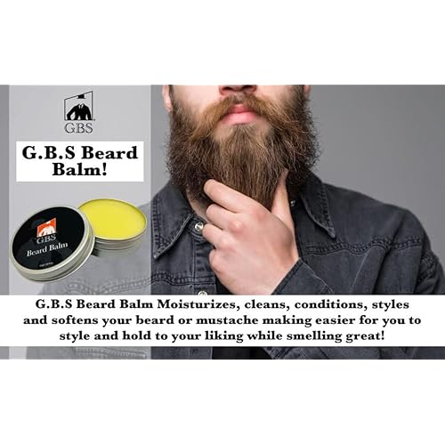 G.B.S Trimming and Styling Beard Kit for Men- 2 Sided Wood Beard Comb, Natural Beard Oil, Beard Balm, Beard Pick, Styling Comb and Silver Folding Shavette Shaving Razor with 20 Razor Blades