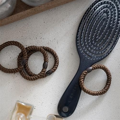L. Erickson Blonde Hair Ties for Thick Hair, Grab & Go Ponytail Holders, 8 Pack, Minimal Neutrals, Thick No-Crease Bands with Strong Hold, Damage-Free Design, Clean Earthy Mix