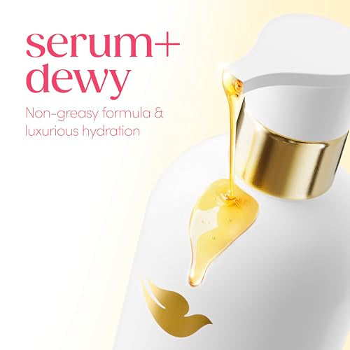 Dove Shower Oil Body Wash Serum + Dewy with Coconut & Geranium Oil, Hydrating Cleanser for Soft Skin, 15.3 fl oz