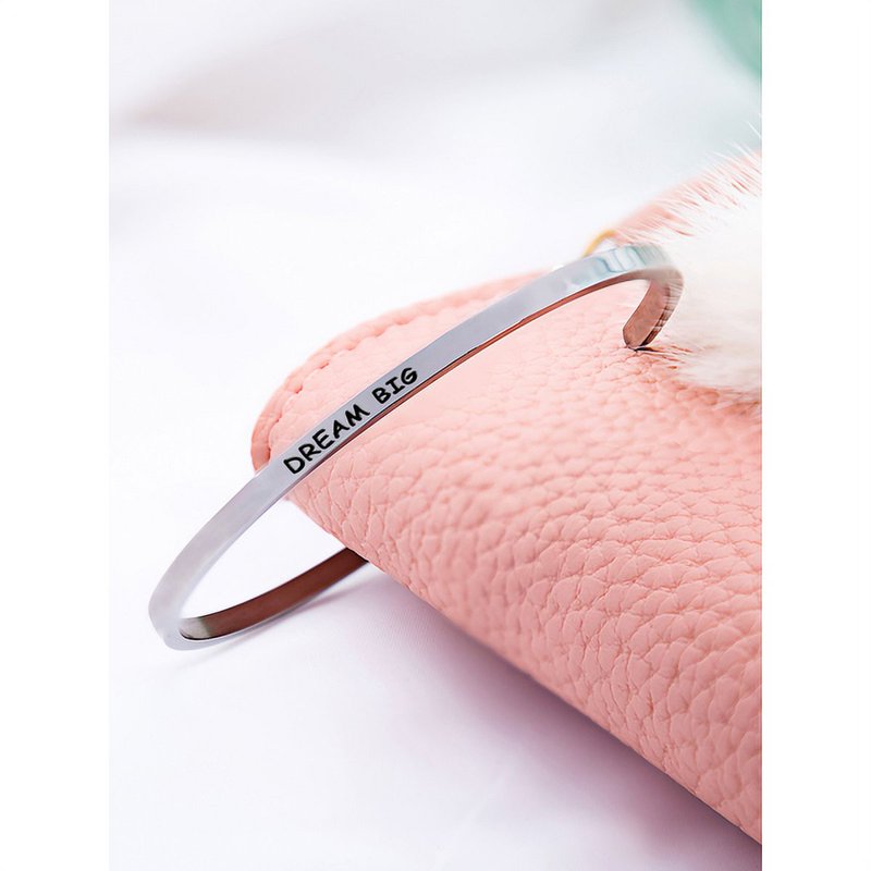 Stainless Steel Saying Bracelet - Adjustable 8-inch Jewelry for Women