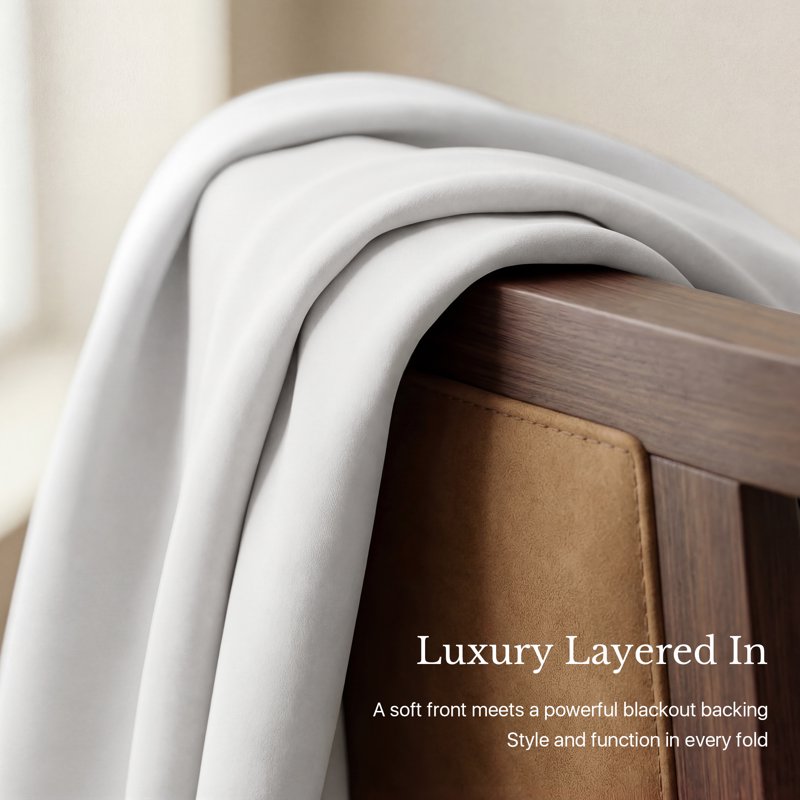 Blackout Curtains 2‑Layer Light-Blocking Window Drapes for Bedroom & Office