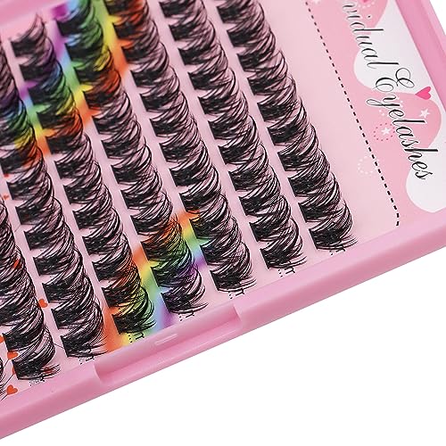 Bodermincer Lashes Clusters 10+12mm/12+14mm/14+16mm/16+18mm/10-12-14-16mm/14-16-18mm Mixed and 8-20mm to Choose Lashes Extension Kit lash Clusters Lashes Wispy Eyelash Extension (14+16mm Mixed)
