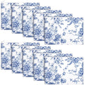 20 Pcs Floral Makeup Bags with Zipper Canvas Cosmetic Bags Bulk for Women Pencil Bag Travel Toiletry Pouch Gift for Health Nurse Mother Teacher (Blue)
