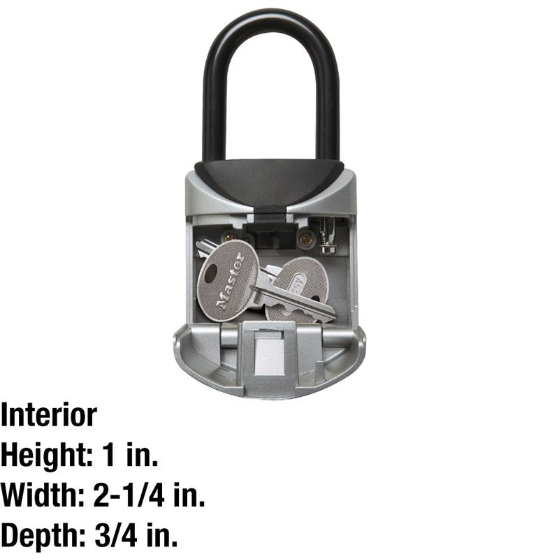 Portable 3-Digit Combination Lock Box - Vinyl Covered Steel, Over Door Mount