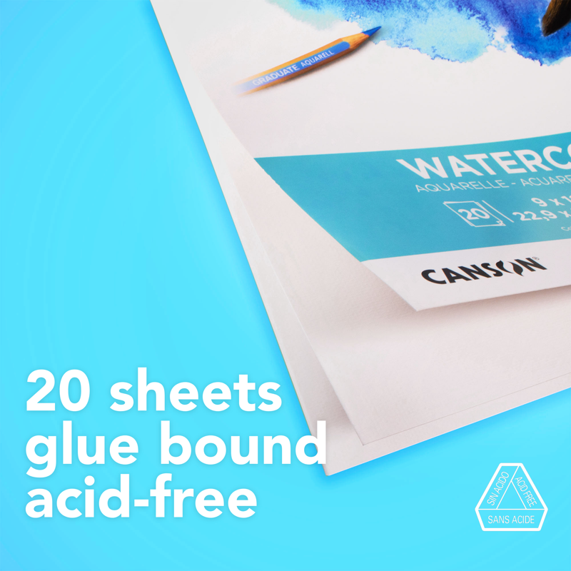 Watercolor Paper Pad 9x12 Inch Heavyweight 300gsm 20 Sheets for Art & Painting