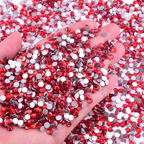 Blinginbox Flatback Rhinestones Bulk,14400pcs Crystal Round Loose Gemstones Glass Rhinestones for Crafts Makeup Nail Art Clothes Shoes DIY Decorations(SS20,4.6-4.8mm,Lt.siam)