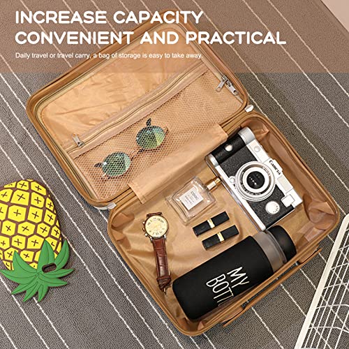 Hard Shell Beauty Case 30 * 15 * 22cm, Portable Waterproof Cosmetic Case with Elastic Band and Zipper, ABS Makeup Travel Case for Women Girl for Lipstick Skin Care