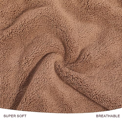PHOGARY Microfiber Makeup Cloths Washable, 6 Pack Reusable Makeup Eraser Cloth for Face, Erase Your Face Washcloths, Reusable Make Up Remover Cloths for Face Towel - Gentle on Skin (8 x 8in, Brown)