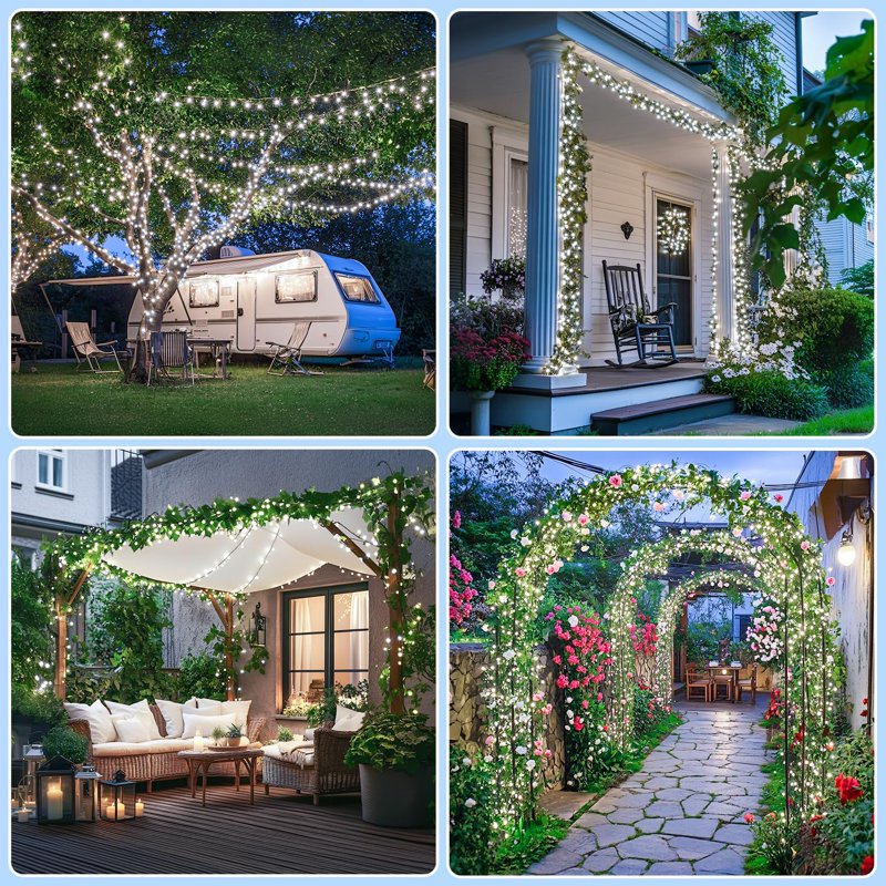 Outdoor Solar String Lights 400 LED 151ft Waterproof 8 Modes for Patio Garden Yard