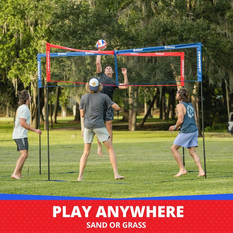 Outdoor Volleyball Game Set with Net, Ball & Accessories