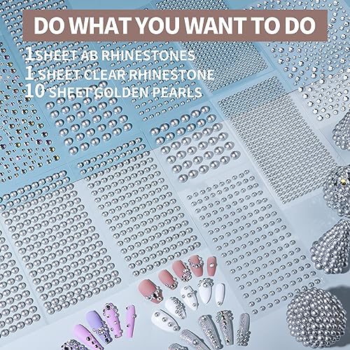 Teenitor 2582Pcs Silver Hair Jewels and Hair Gems Silver Face Gems Face Jewels Self Adhesive Hair Gems for Face, Hair, Makeup, Body 3/4/5/6/8MM