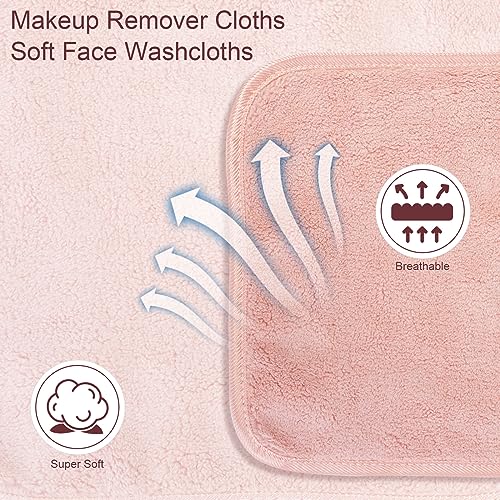 PHOGARY Microfiber Makeup Cloths Washable, 6 Pack Reusable Makeup Eraser Cloth for Face, Erase Your Face Washcloths, Reusable Make Up Remover Cloths for Face Towel - Gentle on Skin (8 x 8in, Brown)