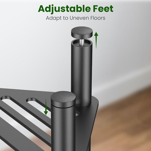 Metal Corner Shower Stool for Shaving Legs, Shower Foot Stool with Storage Shelf, Step Stool & Foot Rest, Waterproof Bathroom Bench Seat, Small Shower Stool for Inside Shower, Feet Adjustable, Black