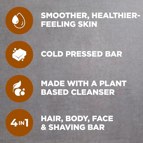 DOVE MEN + CARE Cleansing Bar Soap Sandalwood + Cardamom Oil to Rebuild Skin in the Shower,a 4in1 Hair,Body,Face & Shaving Bar with Plant-Based Cleanser and Natural Oils 5 oz,(Pack of 8)