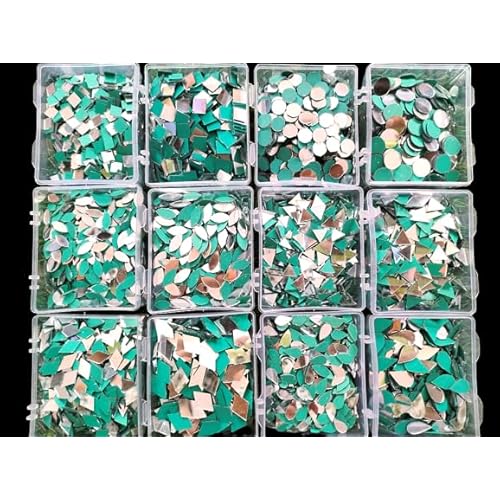 Teraiya's 12 Shape Mirrors for lippan Art and Art Craft Work | Wall Decor | Mandala Art |Decorative Items (1200 Pcs)