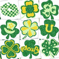 30 Pcs Glitter St. Patrick's Day Tattoos, St Patricks Day Accessories, St Patricks Day Stickers, Saint Patricks Day Irish Leaf Shamrock Temporary Tattoo Sticker for Body Face, Party Favors Decoration