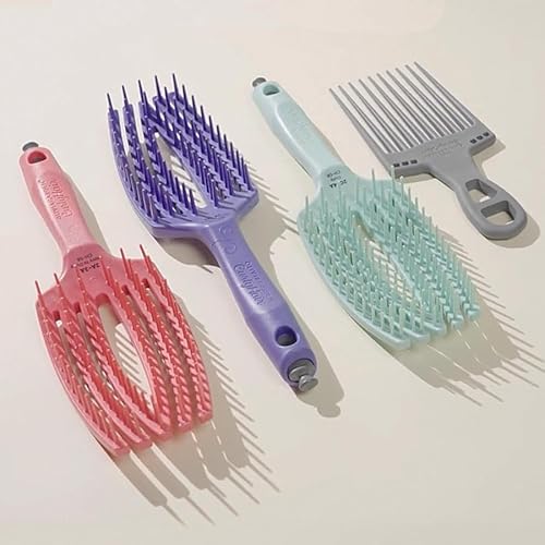 Olivia Garden CurlyHair Brush for Wet or Dry Hair - Curly Hair Brush for Detangling, Product Layering, Curl Encouragement, Scalp Care