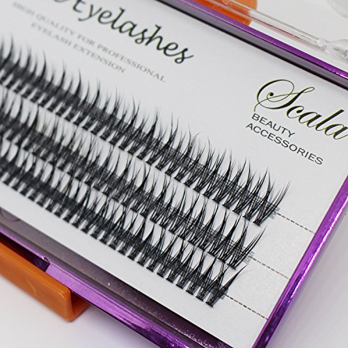 BODERMINCER 8mm,10mm,12mm,14mm,16mm Fish Tail False Lashes 120pcs Handmade Luxury Mink Premade Lash 5D Volume Fans Individual Eyelash Extensions (14mm)