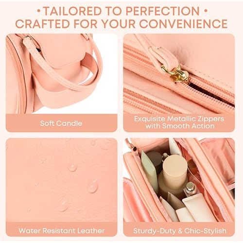 Travel Makeup Bag for Women, Large Capacity Waterproof Cosmetic Bag, Portable Toiletry Bags£¬Pouch with Divider & Handle