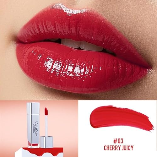 Glossy Lip Stain ? Hydrating Tinted Lip Oil Stain with High-Shine Gloss Finish, Non-Sticky Moisturizing Lip Tint, Long-Lasting Stain for Soft & Plump Lips(03 CHRRY JUICY)