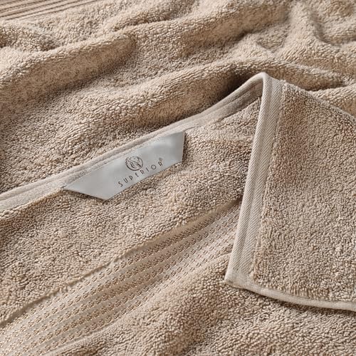 Superior Egyptian Cotton 10-Piece Face Towel Set , Small Towels For Facial, Spa, Quick Dry, Absorbent Towels, Bathroom Accessories, Guest Bath, Home Essentials, Washcloth, Airbnb, Taupe