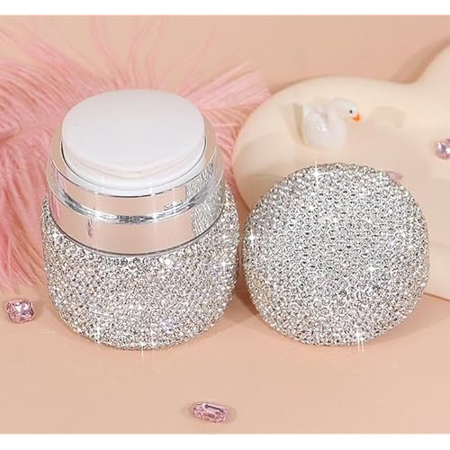Luxury Bling 30ml Refillable Cream Empty Dispensing Bottle Portable Lotion Containers, Makeup Pot Bottle Pump Jar, Eye Cream Dispensing Box Set (Silver01)