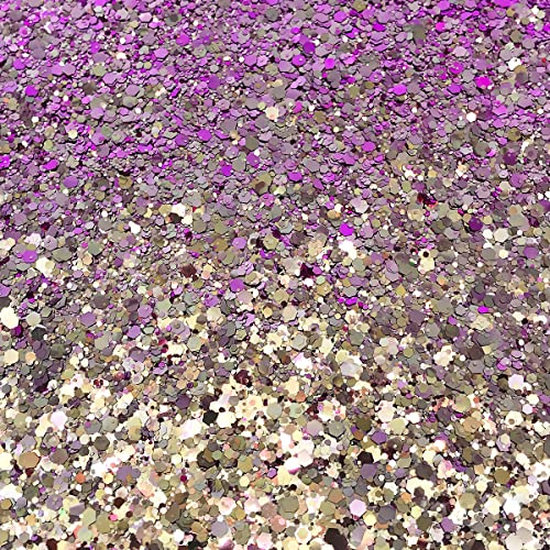 Color Shift - Chunky Cosmetic Glitter ? Festival Rave Beauty Makeup Face Body Nail ? (Lilac/Purple)