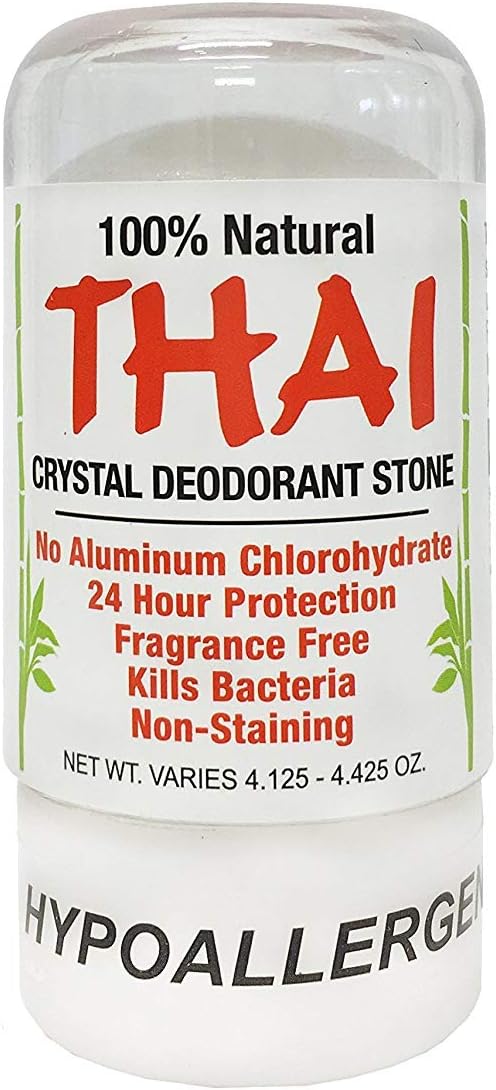 Thai Crystal Deodorant Stones - Natural 4.25 oz (Pack of 2) for Long-Lasting Odor Protection