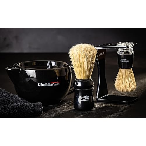 The Goodfellas¡¯ Smile Wild Hog Shaving Brush by Omega Brushes ? Pure Boar Bristle 57 mm, Traditional Wet Shaving Brush for Soap & Cream, Made in Italy