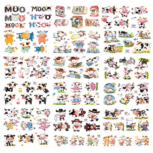101+ Cow Temporary Tattoos ? Printable, Waterproof Fake Tattoos for Kids, Girls, Boys, Teens & Adults ? Ideal for Birthday Parties, Decorations (A)