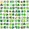 120Pcs Shamrock Temporary Tattoos Bulk - St Patricks Day Tattoos Pre Cut Design, Saint Patricks Patty Face Tattoo Stickers Adults Lucky Irish Makeup Party Favors Supplies Traditional Holiday Festival