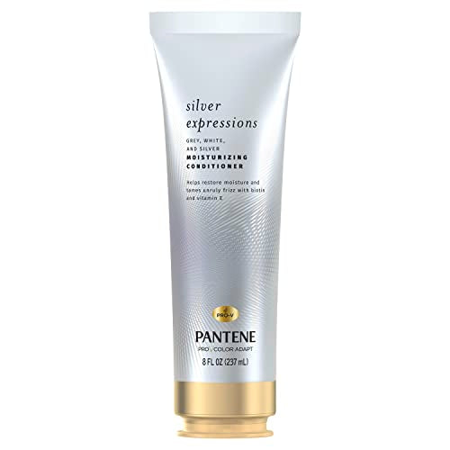 Pantene Silver Expressions Moisturizing Sulfate Free Conditioner, for Gray/SilverWhite Dyed and Color Treated Hair, 8 Fl Oz