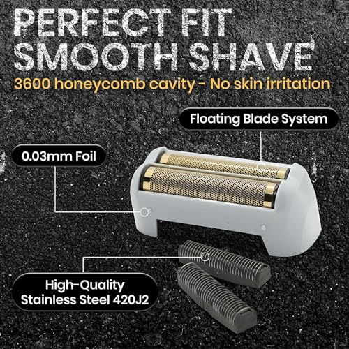2 Pack Foil Shaver Replacement Compatible With Andis Model TS-1, TS-2 ((17150/17155/17200), Andis Blade Replacement with Stainless Steel Design for Smooth Shaving