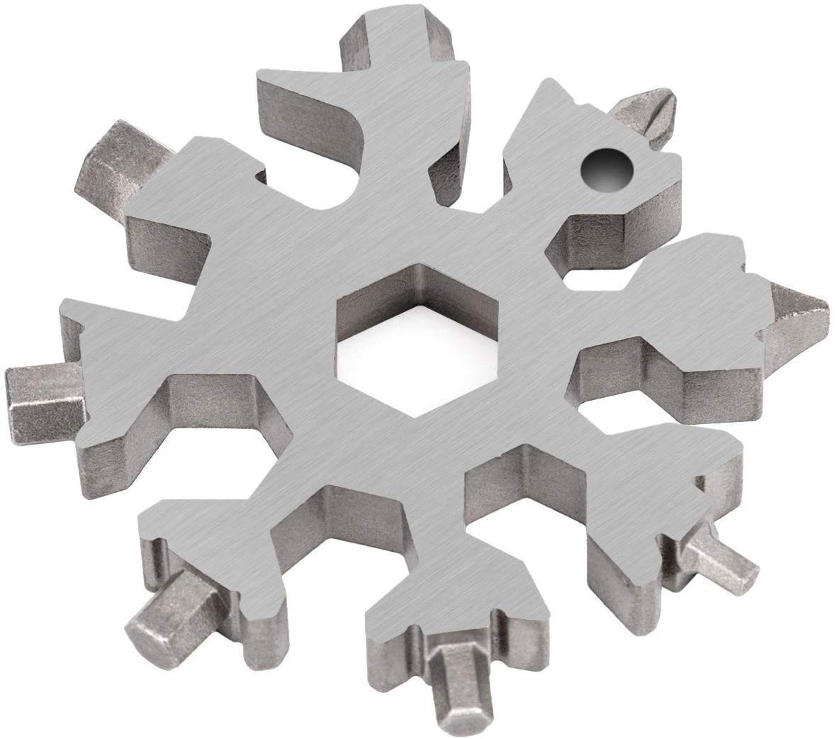 18-in-1 Snowflake Multitool, Stainless Steel Snowflake tool Bottle Opener, Snowflake Multi Tool Cool Gadgets Stocking Stuffers for Men, Christmas Gifts for Men, Dads, Husbands.(Black)