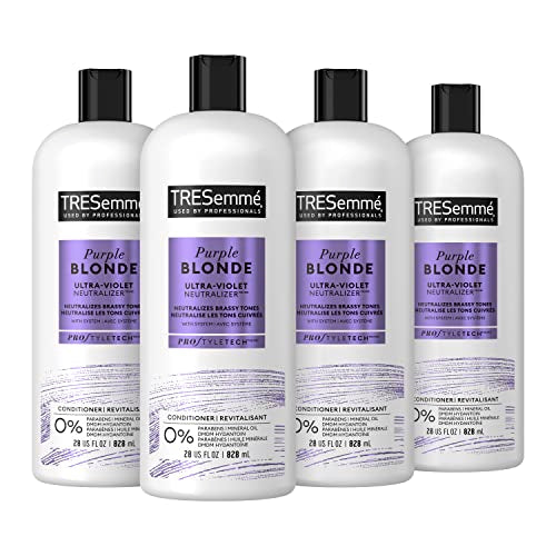 TRESemm? Purple Blonde Conditioner 4 Count for Blonde & Silver Hair Formulated with Ultra-Violet Neutralizer Technology 28oz