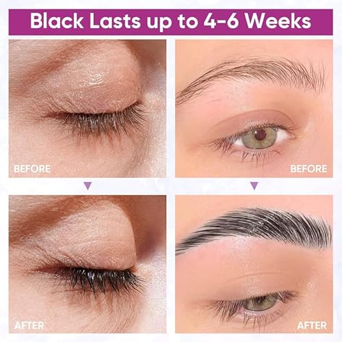 PERMANIA Lash Color Kit, Professional Natural Black Brow Color Lasts up to 4 Weeks for Newbie & Pro Kit Fast Quick Coloring (with silicone eye patch)