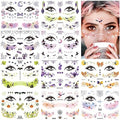 Uranian Halloween Temporary Tattoos Face Freckle Makeup Tattoos Cobweb Spider Bat Ghost Tattoo Stickers Cute Face Makeup Decals Halloween Fake Tattoos for Women