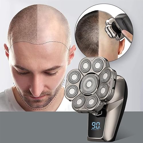 I-clean 9D Head Shavers for Bald Men, 6-in-1 Electric Razor, Waterproof Wet/Dry, Cordless Rechargeable, LED Display